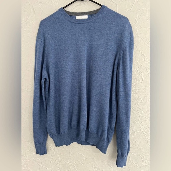Toscano Firenze Men's 100% Merino Wool Blue Pullover Sweater Size XL - Picture 1 of 6